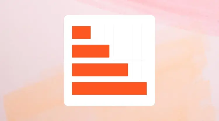 Horizontal bar graph showing 4 data points on a dyed orange background